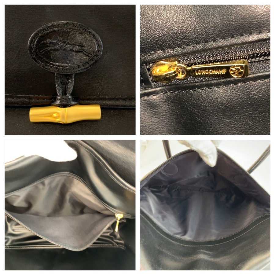 26042
Longchamp ロンシャン ロゾ ブラック 黒 ゴールド金具 レザー ハンドバッグ レディース ABP9