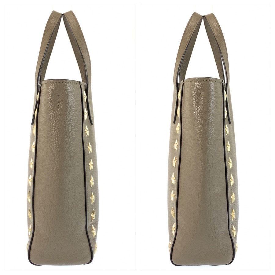 26044
JIMMY CHOO ジミーチュウ スタースタッズ ペガシ N/S グレージュ ゴールド金具 レザー トートバッグ ショルダーバッグ 2way レディース ABP30