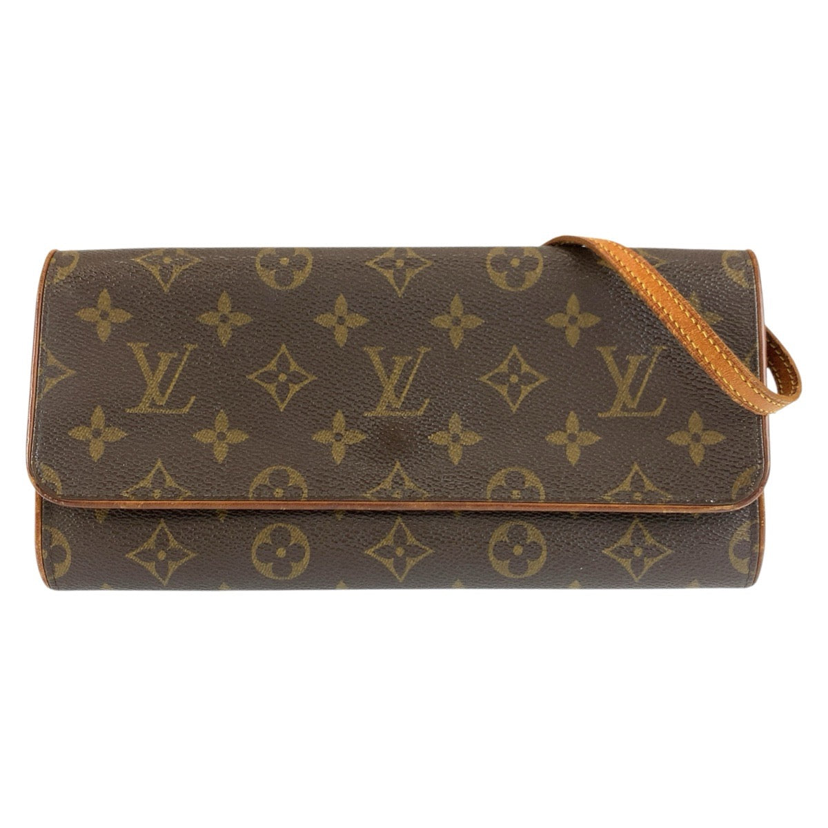 26045
LOUIS VUITTON ルイヴィトン モノグラム ポシェット ツインGM ブラウン ゴールド金具 PVC / レザー M51852 ショルダーバッグ ポシェット レディース B21
