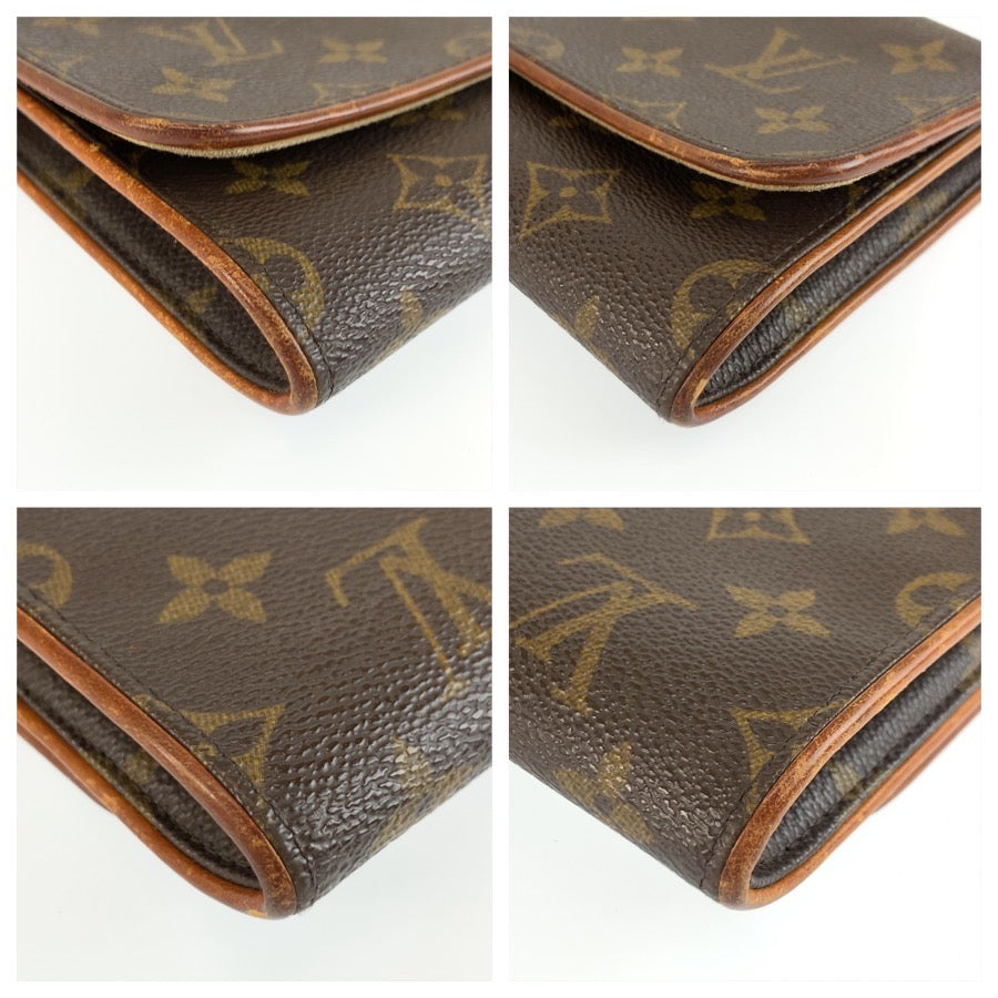 26045
LOUIS VUITTON ルイヴィトン モノグラム ポシェット ツインGM ブラウン ゴールド金具 PVC / レザー M51852 ショルダーバッグ ポシェット レディース B21