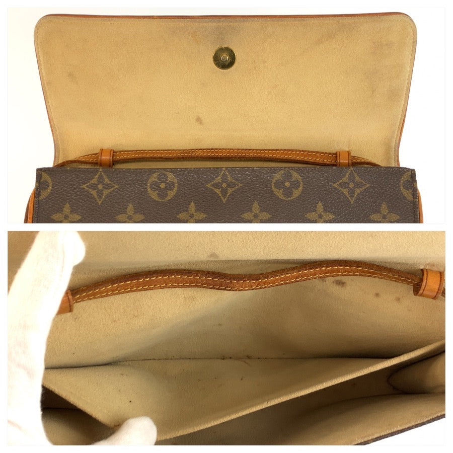 26045
LOUIS VUITTON ルイヴィトン モノグラム ポシェット ツインGM ブラウン ゴールド金具 PVC / レザー M51852 ショルダーバッグ ポシェット レディース B21
