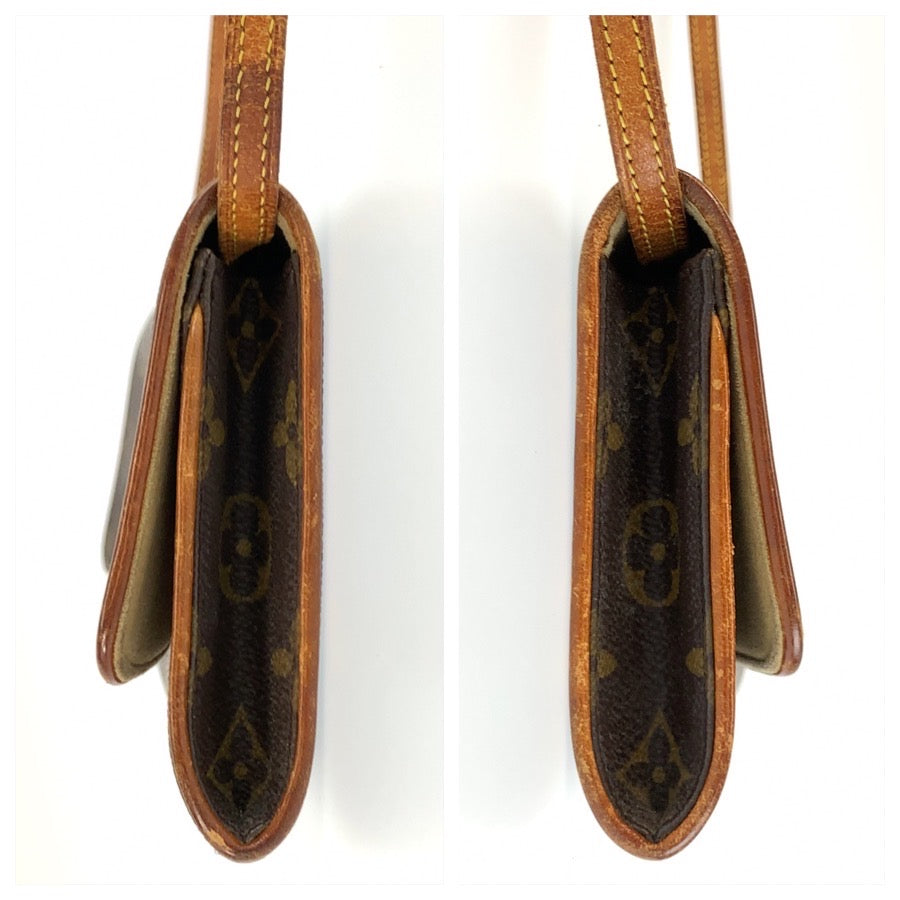 26045
LOUIS VUITTON ルイヴィトン モノグラム ポシェット ツインGM ブラウン ゴールド金具 PVC / レザー M51852 ショルダーバッグ ポシェット レディース B21