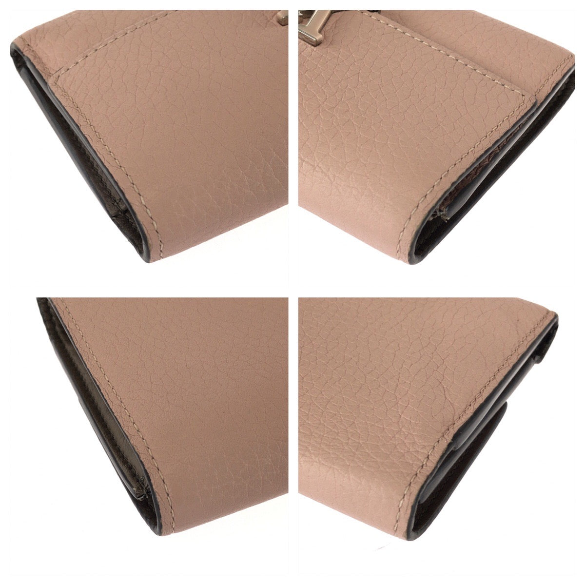 26046
LOUIS VUITTON ルイヴィトン ポルトフォイユ・カプシーヌ コンパクト ピンク シルバー金具 レザー M62156 折財布 コンパクトウォレット レディース ABP30