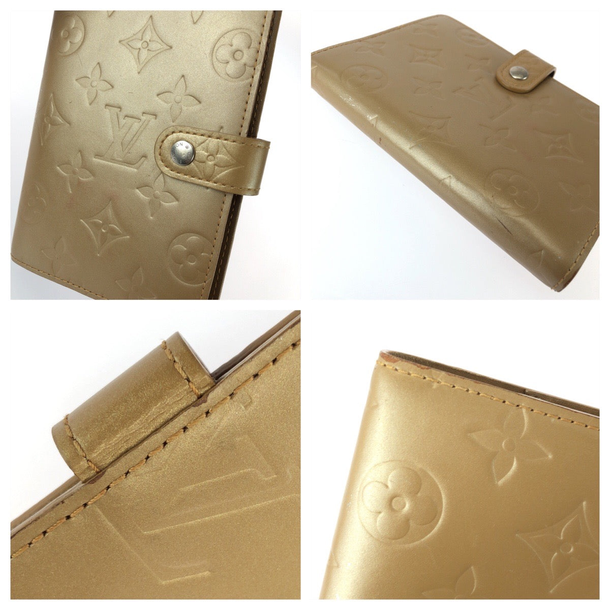 26047
LOUIS VUITTON ルイヴィトン モノグラム マット アジェンダ PM ゴールド レザー R20934 手帳カバー レディース AB8