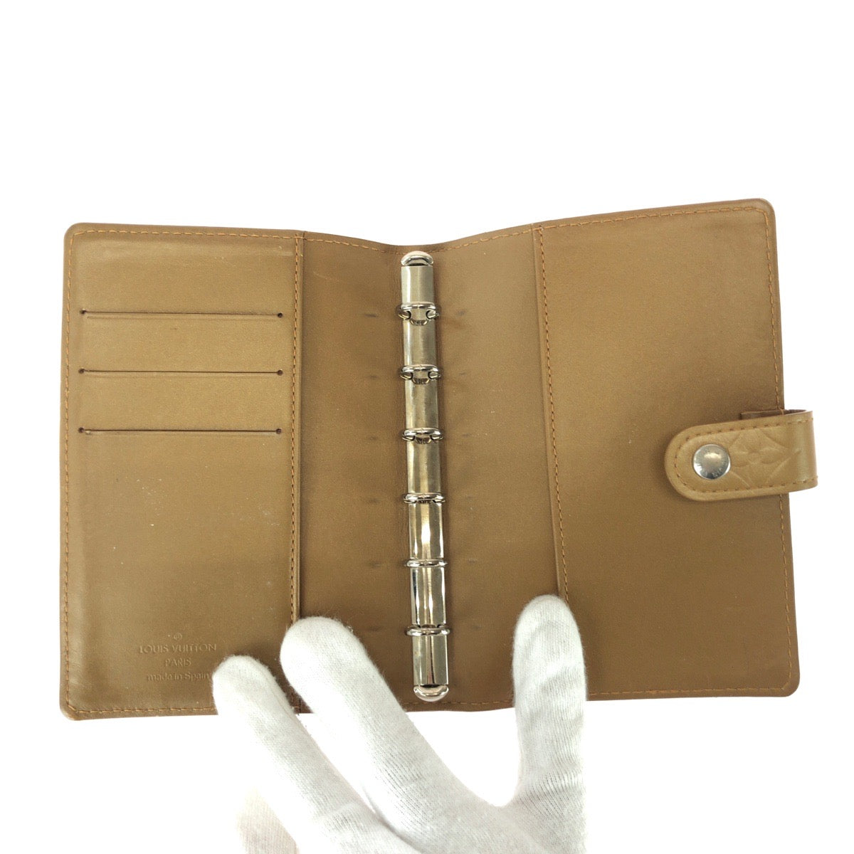 26047
LOUIS VUITTON ルイヴィトン モノグラム マット アジェンダ PM ゴールド レザー R20934 手帳カバー レディース AB8