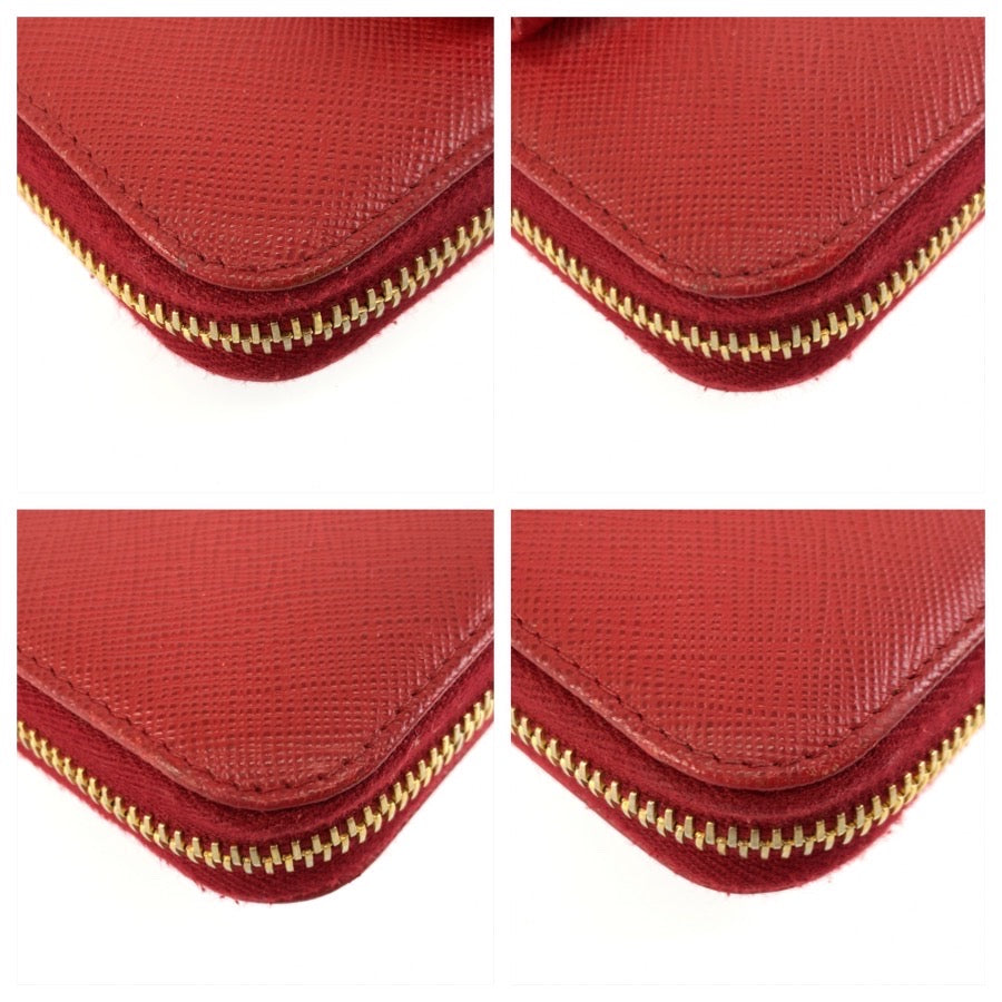 26048
PRADA プラダ サフィアーノ リボン レッド ゴールド金具 レザー 長財布 ロングウォレット レディース ABP28