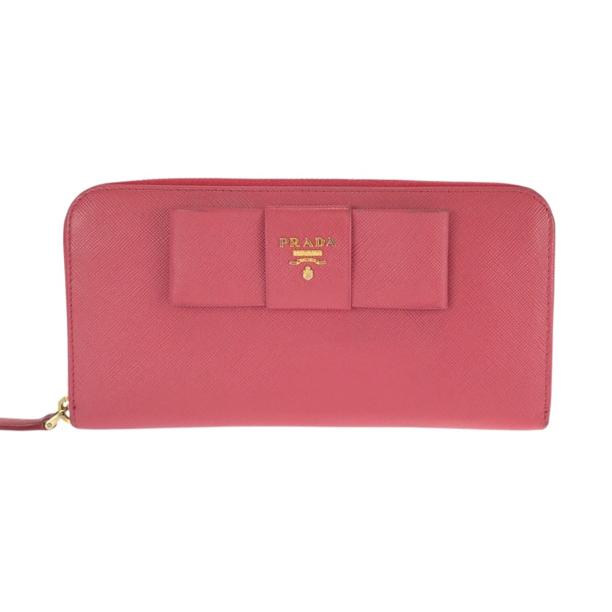 26049
PRADA プラダ サフィアーノ フィオッコ ピンク ゴールド金具 レザー 長財布 ラウンドファスナー レディース AB21