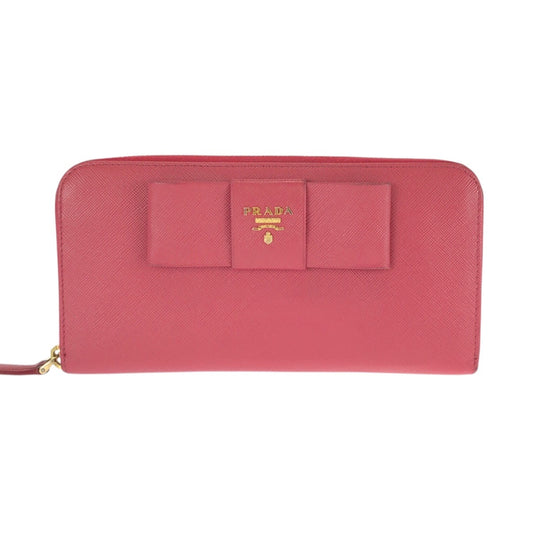 26049
PRADA プラダ サフィアーノ フィオッコ ピンク ゴールド金具 レザー 長財布 ラウンドファスナー レディース AB21