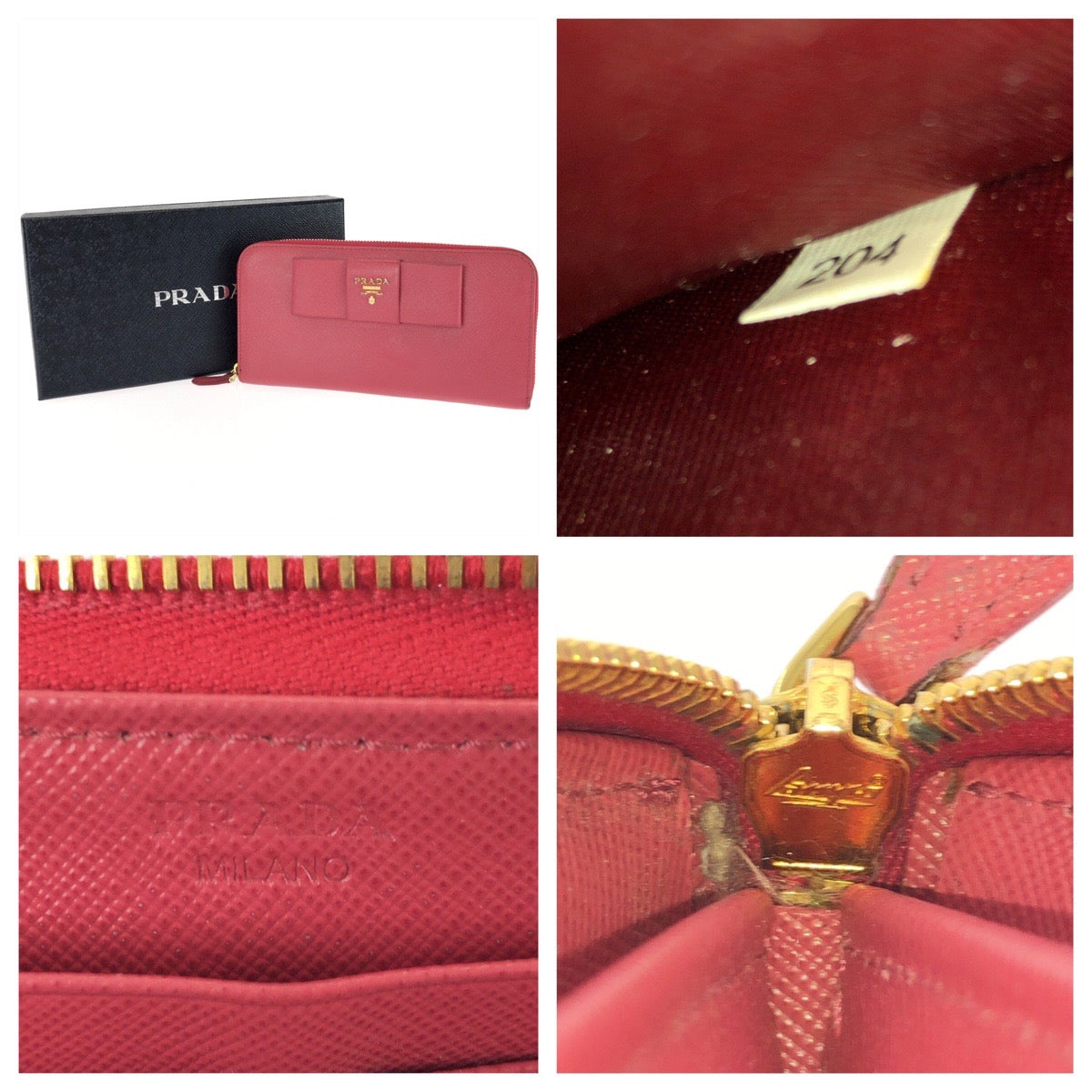 26049
PRADA プラダ サフィアーノ フィオッコ ピンク ゴールド金具 レザー 長財布 ラウンドファスナー レディース AB21