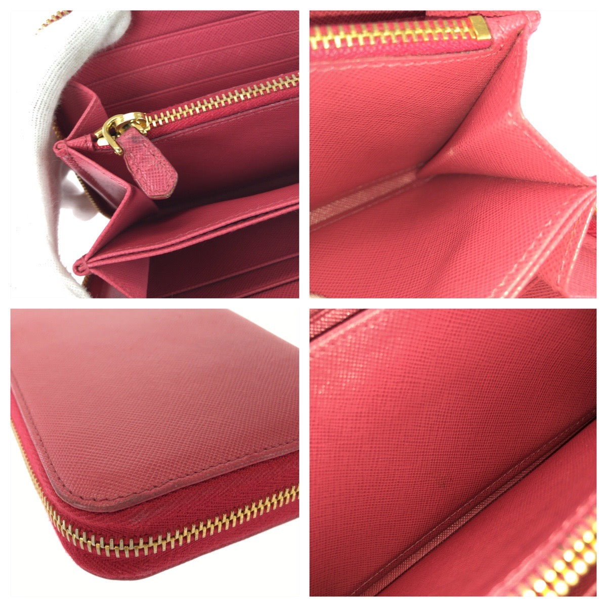 26049
PRADA プラダ サフィアーノ フィオッコ ピンク ゴールド金具 レザー 長財布 ラウンドファスナー レディース AB21