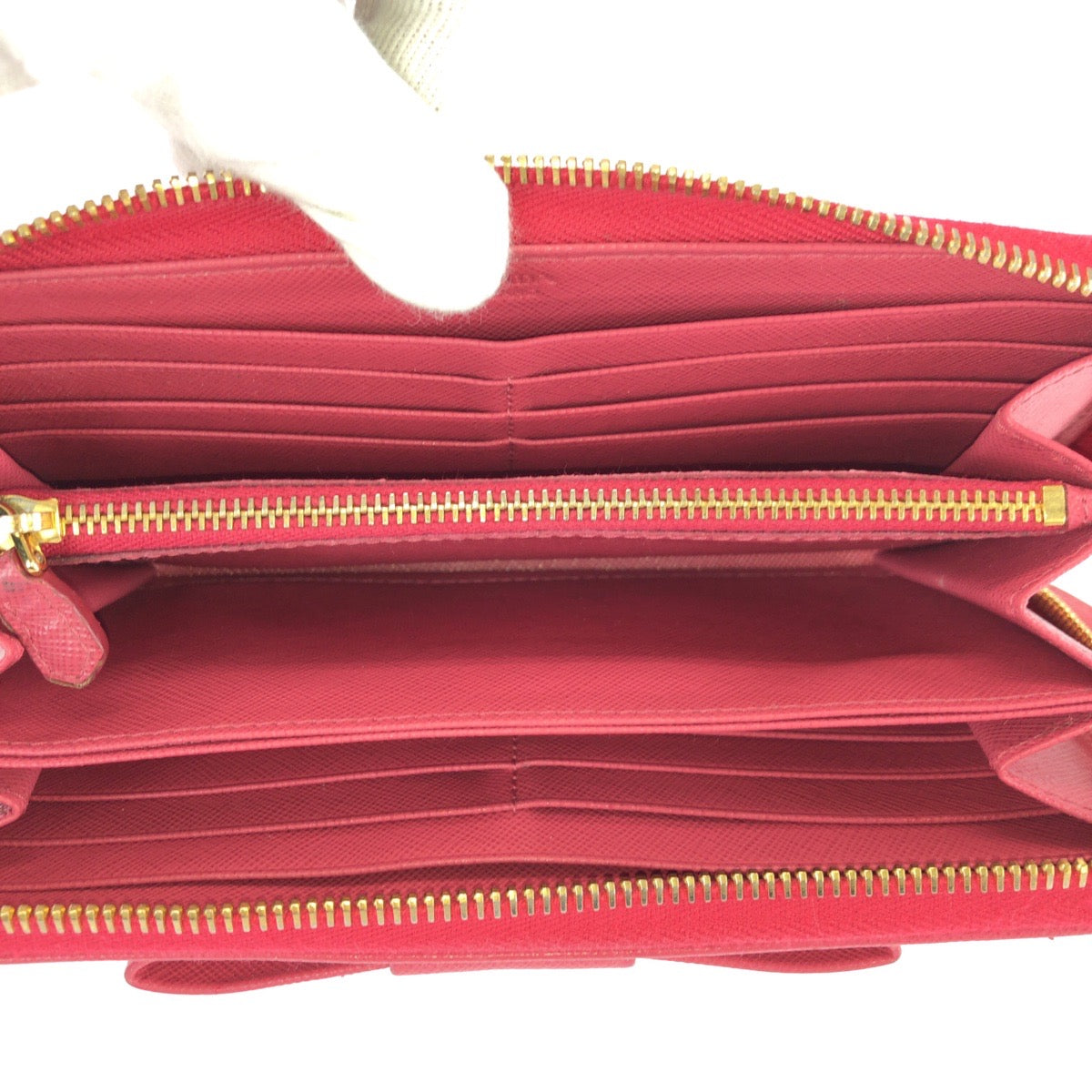 26049
PRADA プラダ サフィアーノ フィオッコ ピンク ゴールド金具 レザー 長財布 ラウンドファスナー レディース AB21