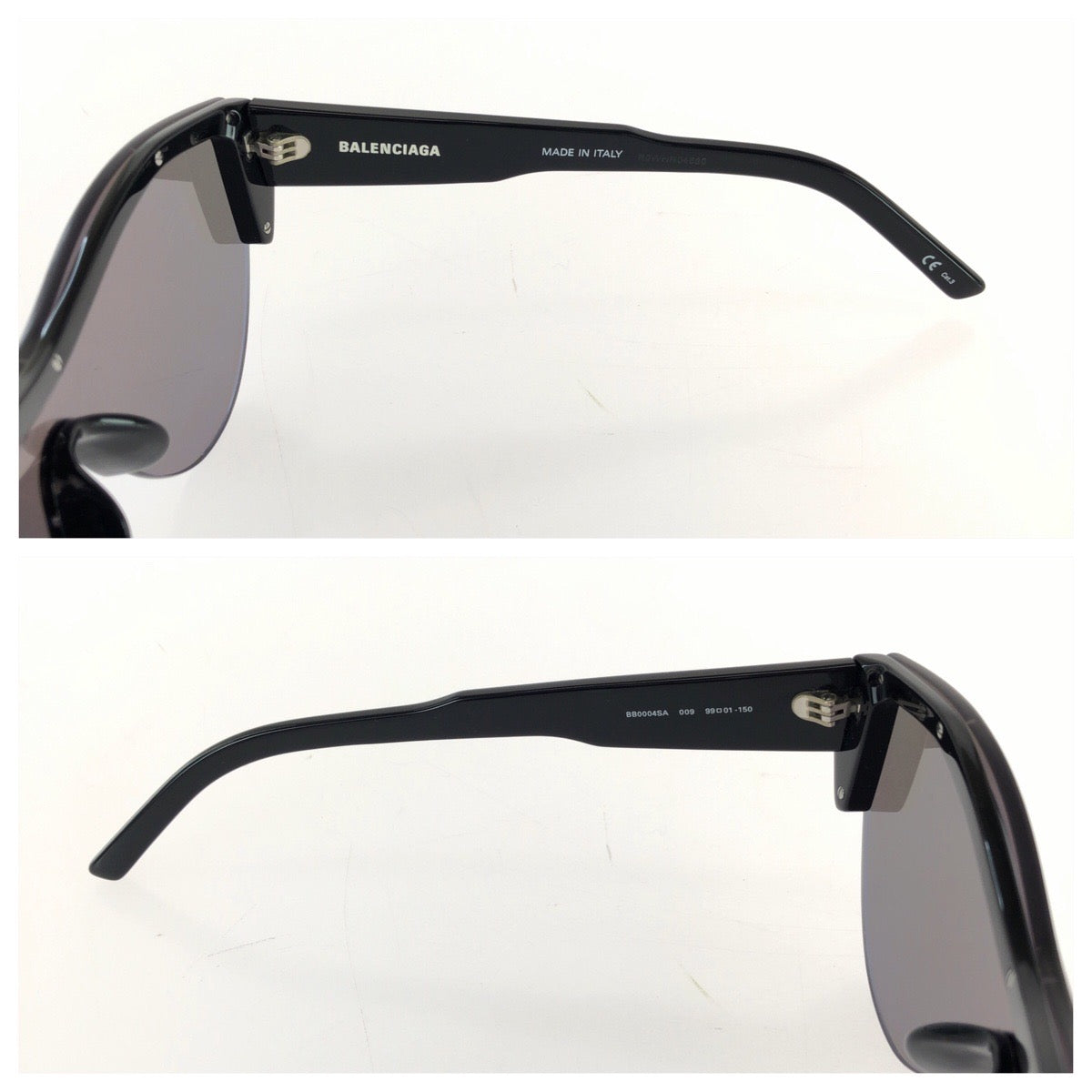 26052
BALENCIAGA バレンシアガ ブルー ブラック シルバー金具 プラスチック BB0004SA 009 サングラス 男女兼用 フォックス レディース ABP28