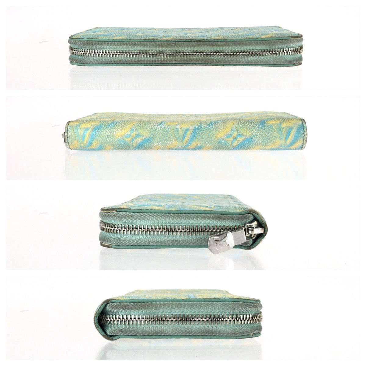 26053
LOUIS VUITTON ルイヴィトン モノグラム アンプラント サマー スターダスト ブルー イエロー シルバー金具 レザー M81466 長財布 ラウンドファスナー レディース AB28