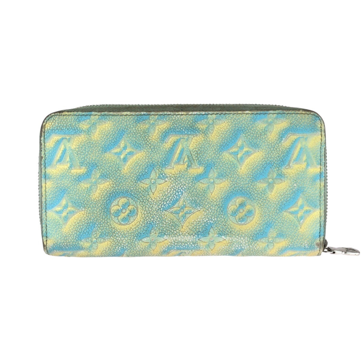 26053
LOUIS VUITTON ルイヴィトン モノグラム アンプラント サマー スターダスト ブルー イエロー シルバー金具 レザー M81466 長財布 ラウンドファスナー レディース AB28