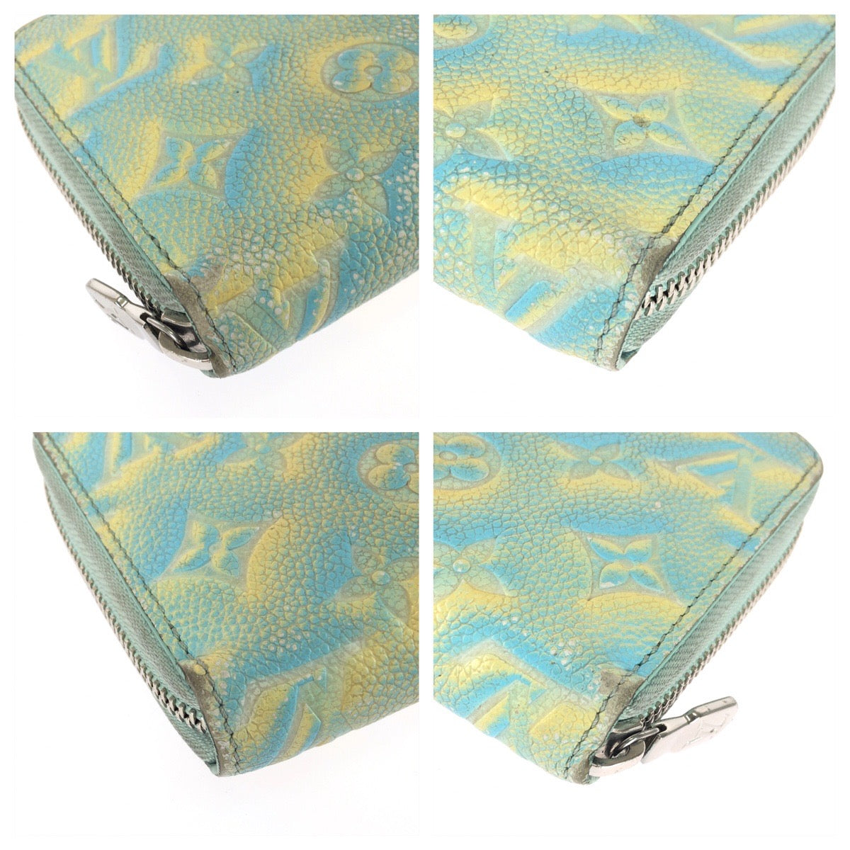 26053
LOUIS VUITTON ルイヴィトン モノグラム アンプラント サマー スターダスト ブルー イエロー シルバー金具 レザー M81466 長財布 ラウンドファスナー レディース AB28