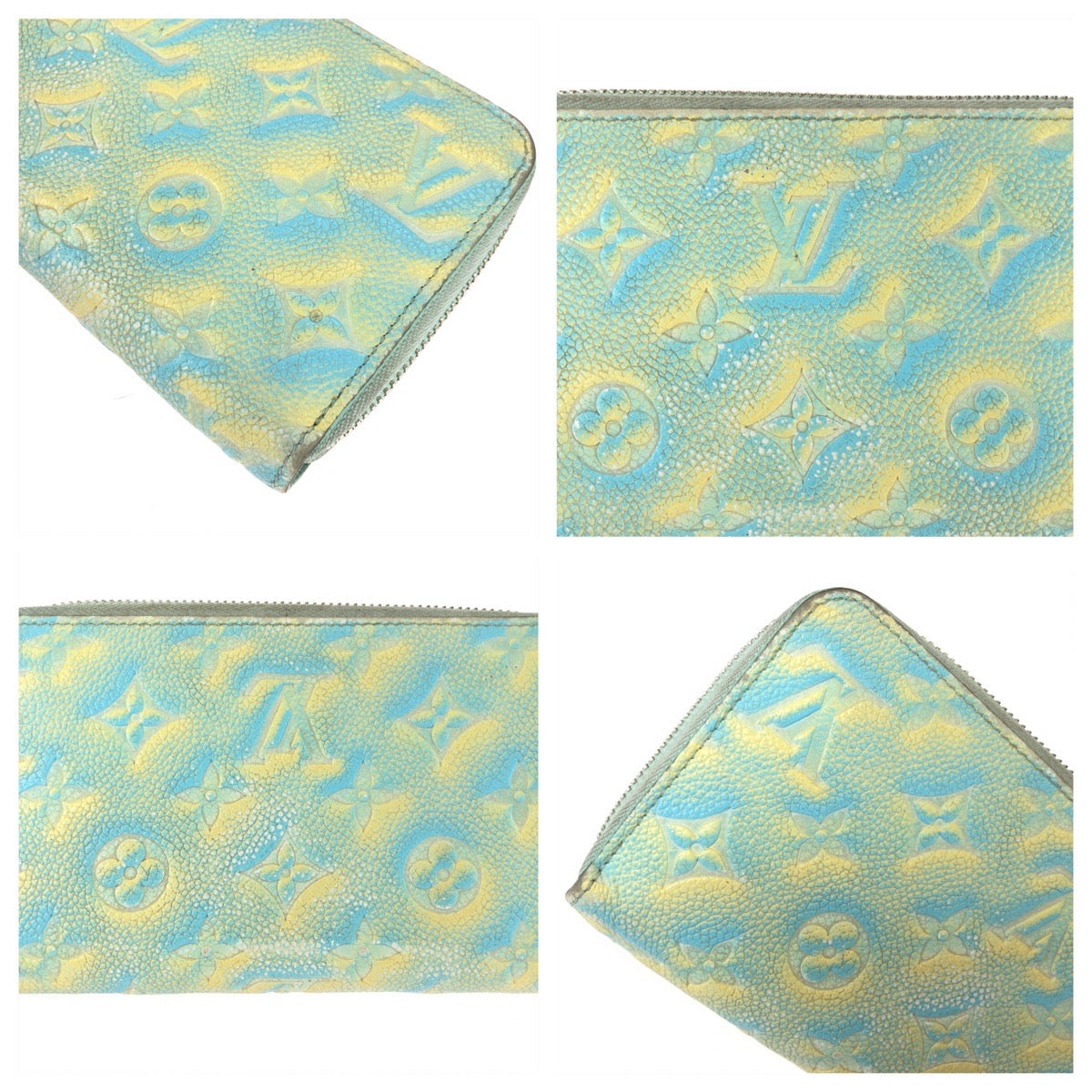 26053
LOUIS VUITTON ルイヴィトン モノグラム アンプラント サマー スターダスト ブルー イエロー シルバー金具 レザー M81466 長財布 ラウンドファスナー レディース AB28