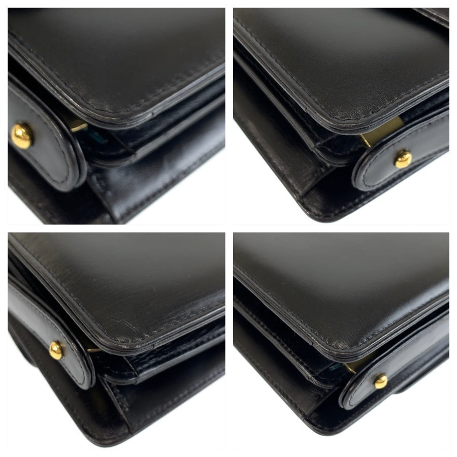 26054
CELINE セリーヌ ヴィンテージ 馬車金具 ブラック 黒 ゴールド金具 レザー ハンドバッグ ショルダーバッグ レディース A56