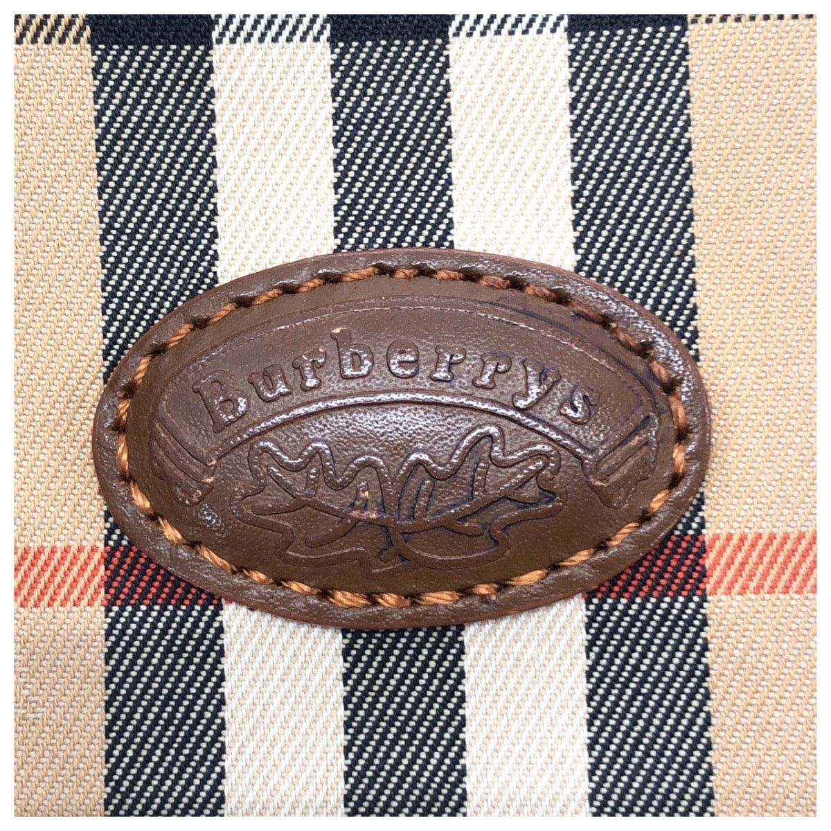 26056
BURBERRY バーバリー ヴィンテージ チェック柄 ベージュ ブラウン ゴールド金具 キャンバス / レザー ハンドバッグ ミニボストンバッグ レディース ABP28