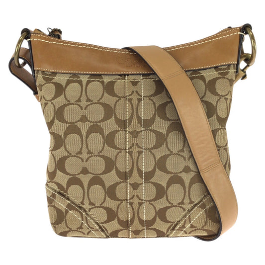26057
COACH コーチ シグネチャー ベージュ ブラウン ゴールド金具 キャンバス / レザー 10402 ショルダーバッグ レディース ABP10