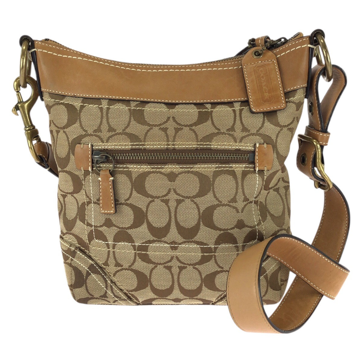 26057
COACH コーチ シグネチャー ベージュ ブラウン ゴールド金具 キャンバス / レザー 10402 ショルダーバッグ レディース ABP10