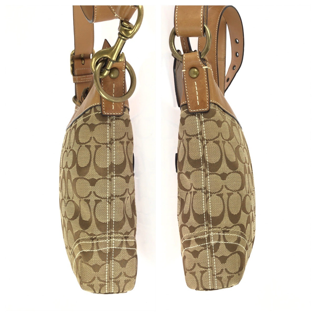 26057
COACH コーチ シグネチャー ベージュ ブラウン ゴールド金具 キャンバス / レザー 10402 ショルダーバッグ レディース ABP10