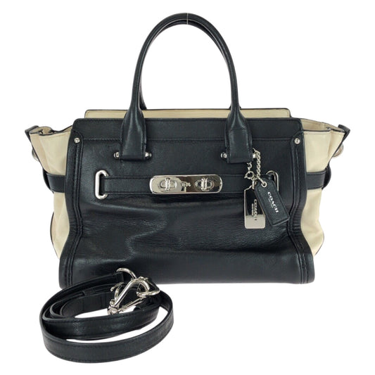 26058
COACH コーチ スワッガー 27 2way ブラック ホワイト シルバー金具 レザー 55193 ハンドバッグ ショルダーバッグ レディース ABP10