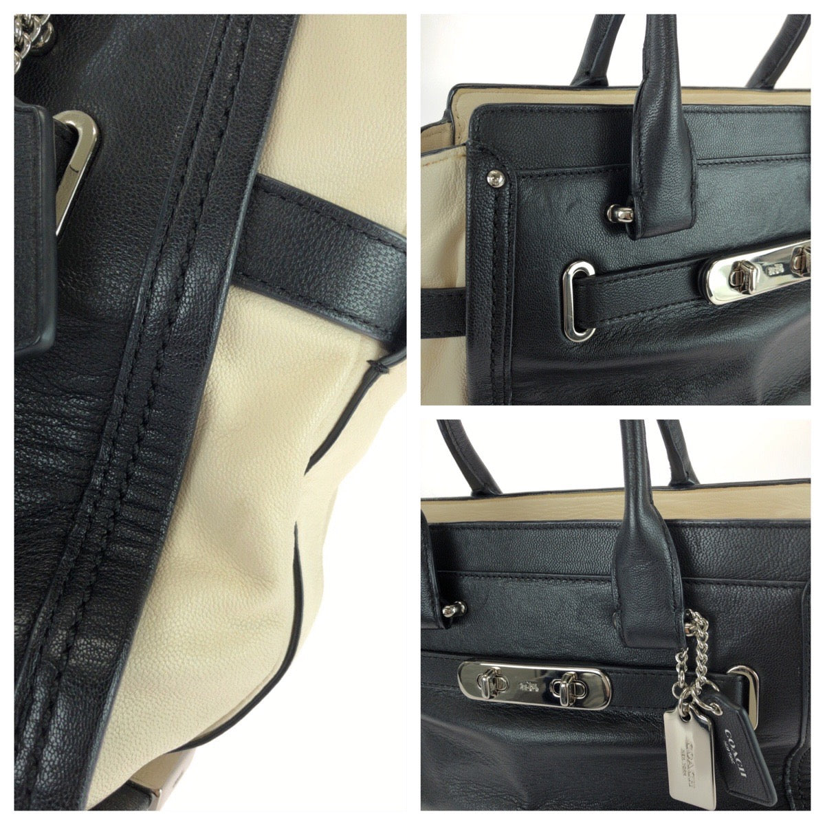26058
COACH コーチ スワッガー 27 2way ブラック ホワイト シルバー金具 レザー 55193 ハンドバッグ ショルダーバッグ レディース ABP10