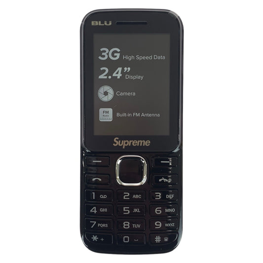 26359
Supreme シュプリーム Supreme×BLU Zoey 2.4 3G ブラック ホワイト プラスチック A037A 携帯電話 フィーチャーフォン メンズ N