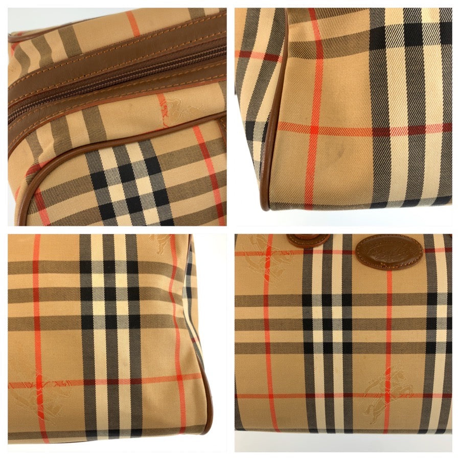 26059
Burberrys バーバリーズ ヴィンテージ シャドーホース チェック柄 ベージュ ブラウン ゴールド金具 キャンバス / レザー ボストンバッグ ハンドバッグ レディース ABP30