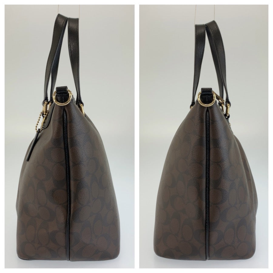 26061
COACH コーチ シグネチャー ブラウン ブラック ゴールド金具 PVC F34614 トートバッグ ショルダーバッグ 2way レディース A15