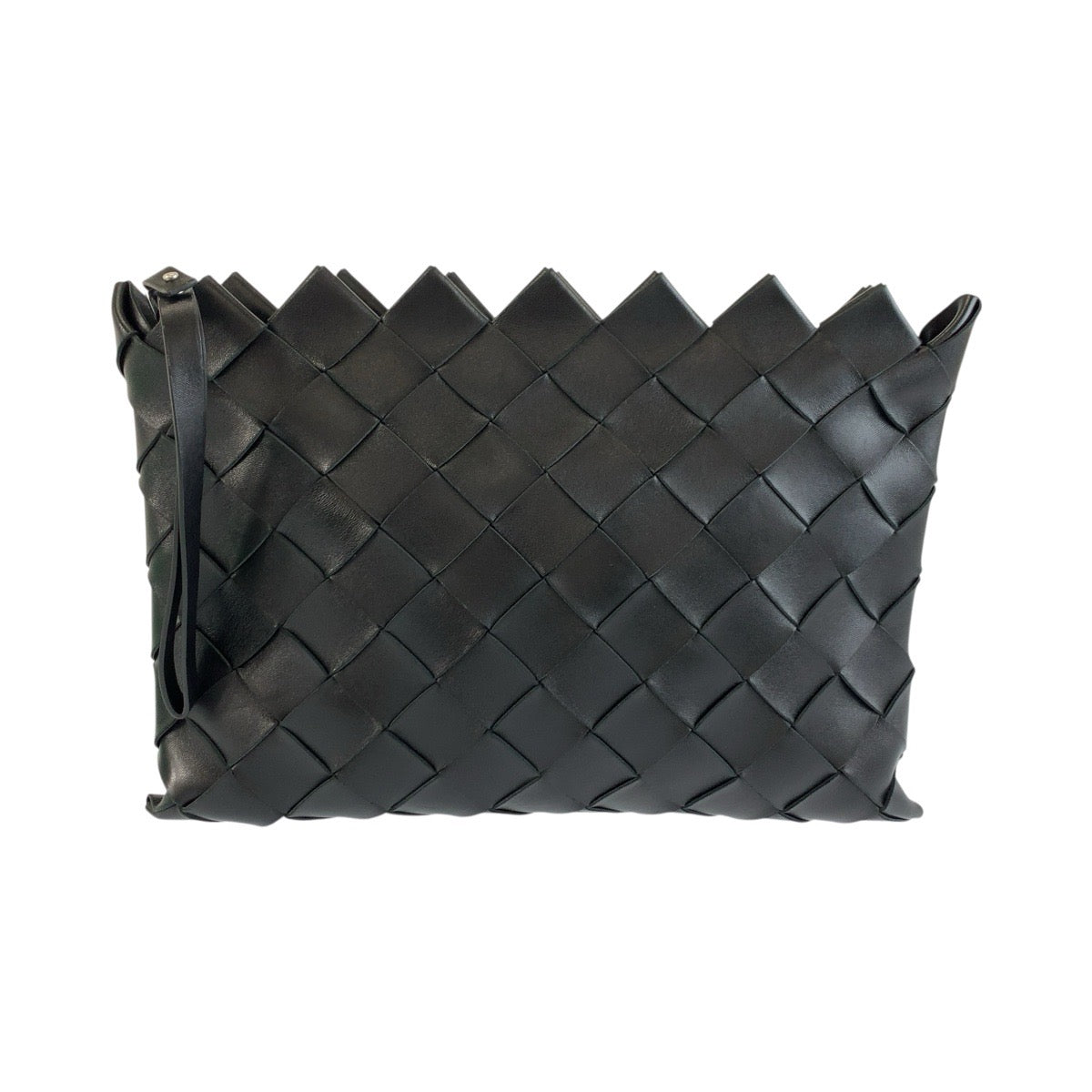 26065
BOTTEGAVENETA ボッテガヴェネタ イントレチャート ブラック 黒 シルバー金具 レザー S02159603K クラッチバッグ セカンドバッグ メンズ A72