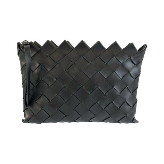 26065
BOTTEGAVENETA ボッテガヴェネタ イントレチャート ブラック 黒 シルバー金具 レザー S02159603K クラッチバッグ セカンドバッグ メンズ A72