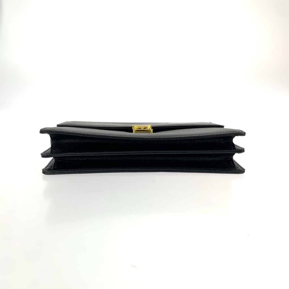 25995
YVES SAINT LAURENT イヴ サンローラン ブラック 黒 ゴールド金具 レザー クラッチバッグ セカンドバッグ メンズ AB9