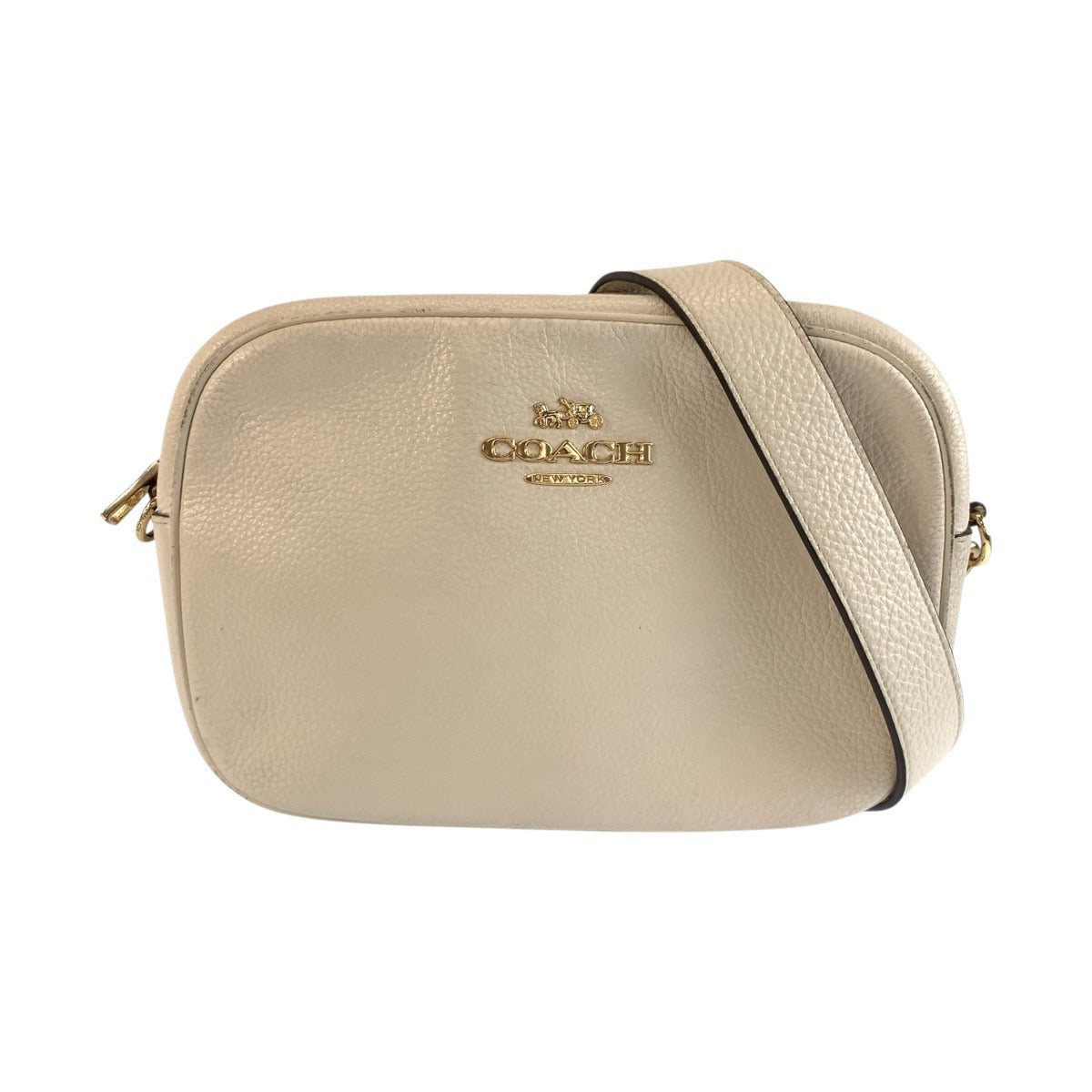 26067
COACH コーチ ホワイト クリーム ゴールド金具 レザー CA207 ショルダーバッグ メッセンジャーバッグ レディース AB3