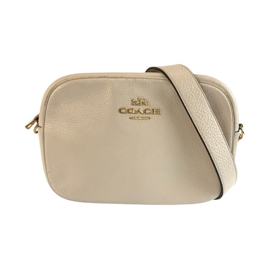26067
COACH コーチ ホワイト クリーム ゴールド金具 レザー CA207 ショルダーバッグ メッセンジャーバッグ レディース AB3