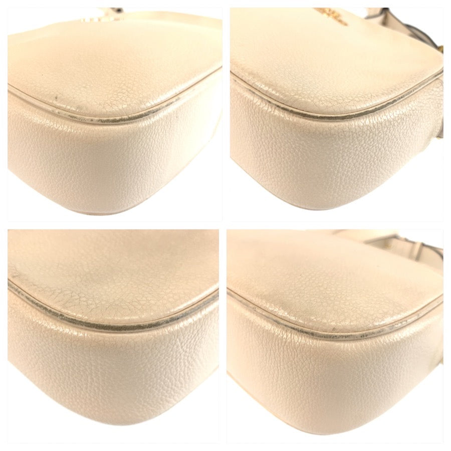 26067
COACH コーチ ホワイト クリーム ゴールド金具 レザー CA207 ショルダーバッグ メッセンジャーバッグ レディース AB3