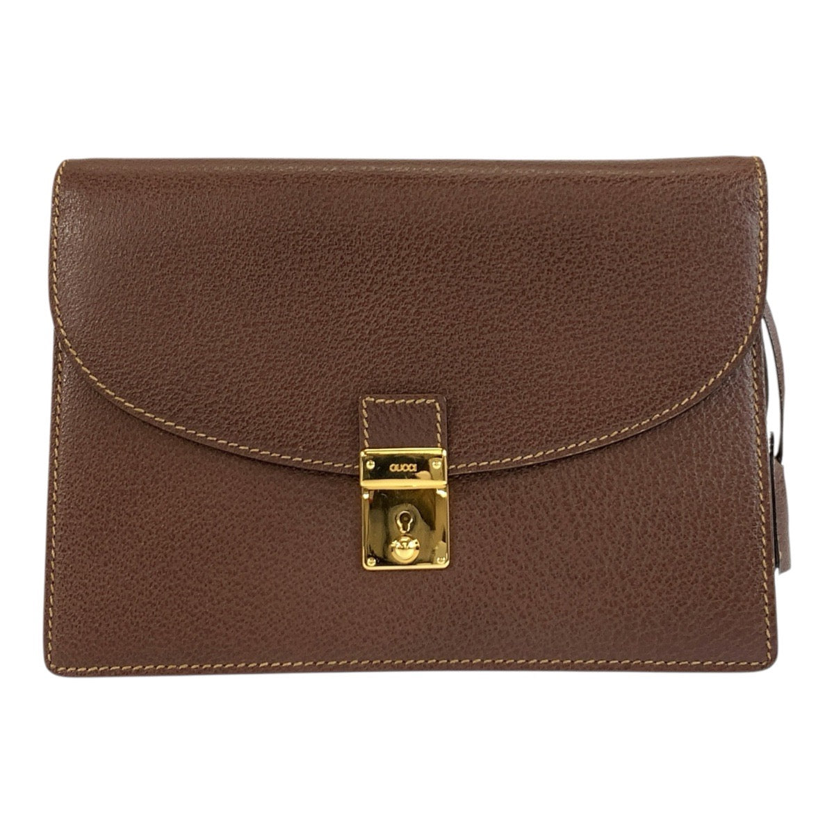 26069
GUCCI グッチ ブラウン ゴールド金具 レザー 018 122 194 クラッチバッグ セカンドバッグ メンズ ABP28