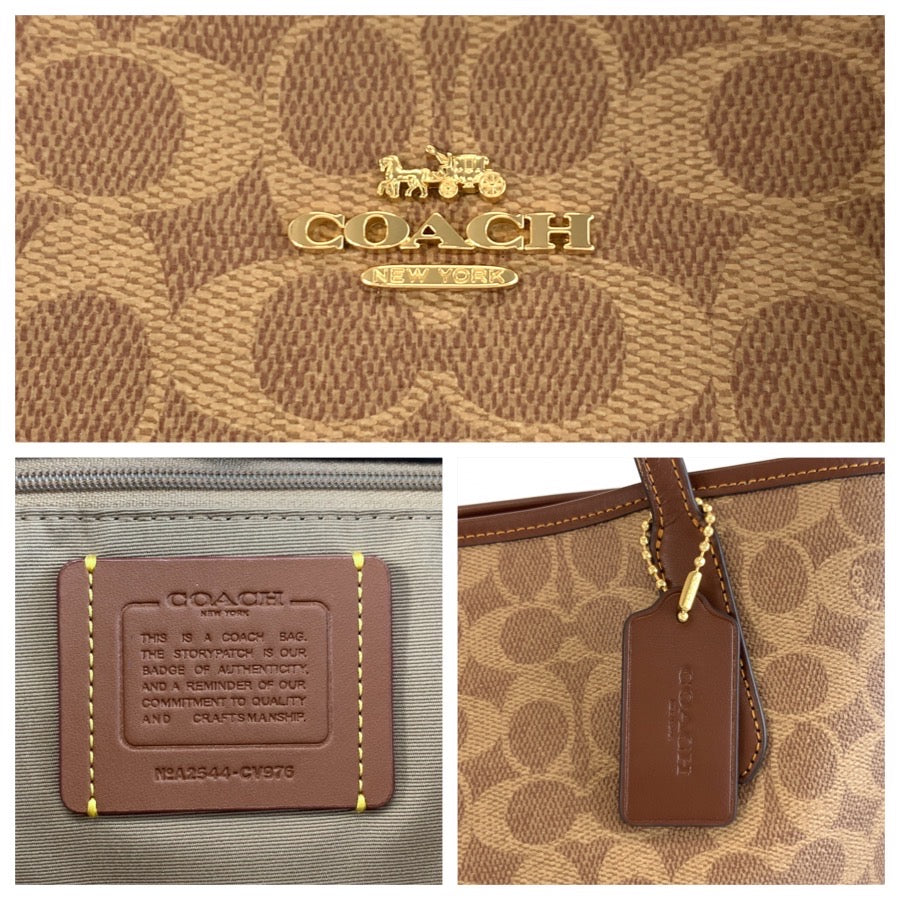 26073
COACH コーチ シグネチャー ブラウン ゴールド金具 PVC A2544 トートバッグ ショルダーバッグ レディース SA16
