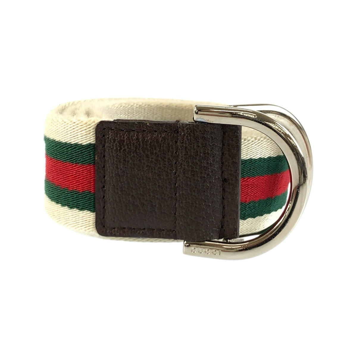 26082
GUCCI グッチ シェリーライン ダブルリング 85cm/34inc ホワイト グリーン レッド シルバー金具 キャンバス 146435 ベルト メンズ ABP28