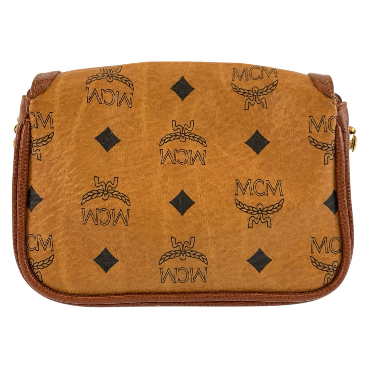 26083
MCM エム シー エム ヴィンテージ ヴィセトス ブラウン ゴールド金具 PVC チェーンショルダーバッグ ポシェット レディース ABP42