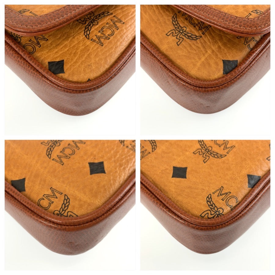 26083
MCM エム シー エム ヴィンテージ ヴィセトス ブラウン ゴールド金具 PVC チェーンショルダーバッグ ポシェット レディース ABP42