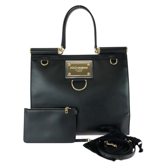 26086
DOLCE&GABBANA ドルチェアンドガッバーナ シシリー 2way ブラック 黒 ゴールド金具 レザー トートバッグ ビジネスバッグ ショルダーバッグ メンズ SA170000