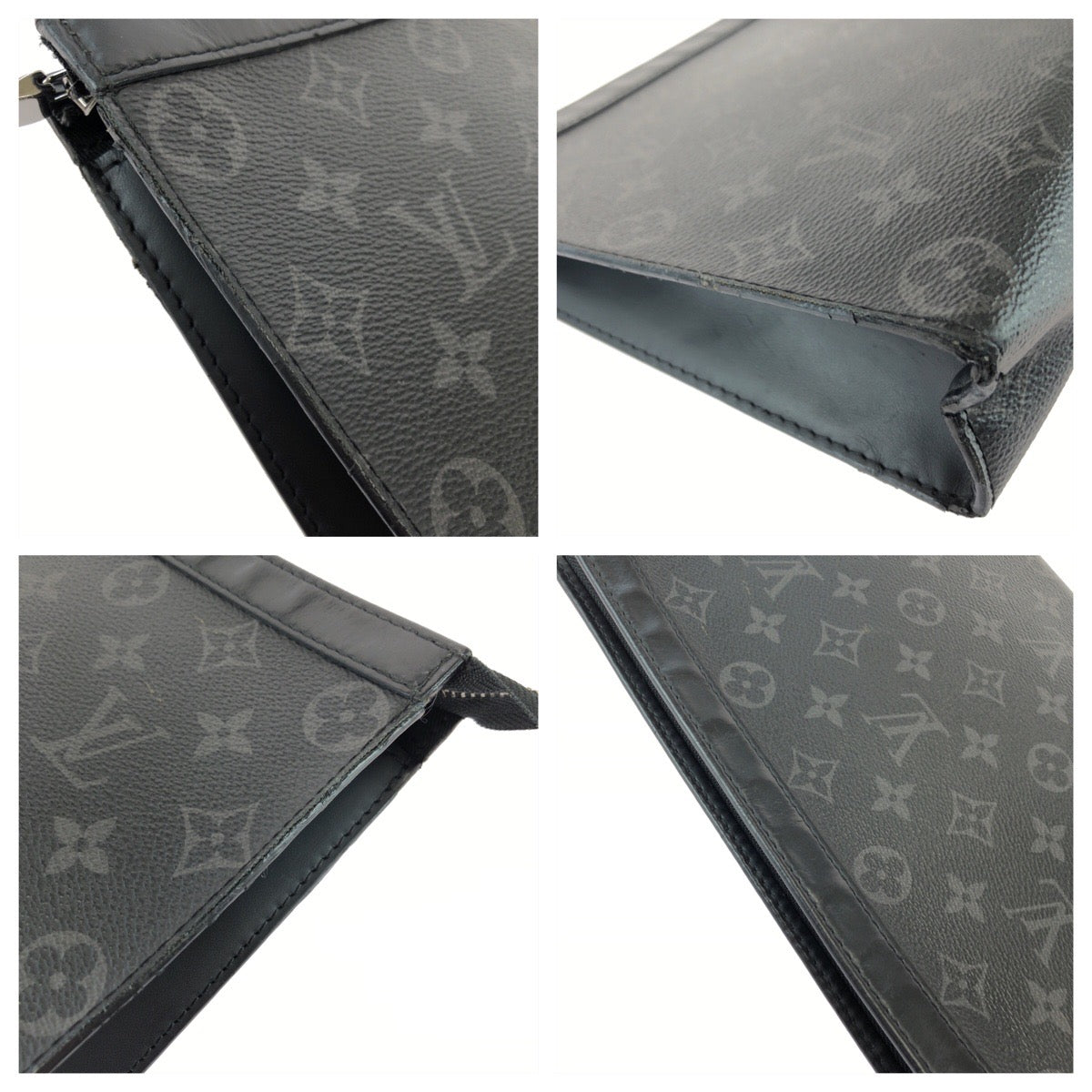 26087
LOUIS VUITTON ルイヴィトン モノグラム エクリプス ポシェット ヴォワヤージュ MM ブラック 黒 レザー M61692 クラッチバッグ セカンドバッグ メンズ AB42