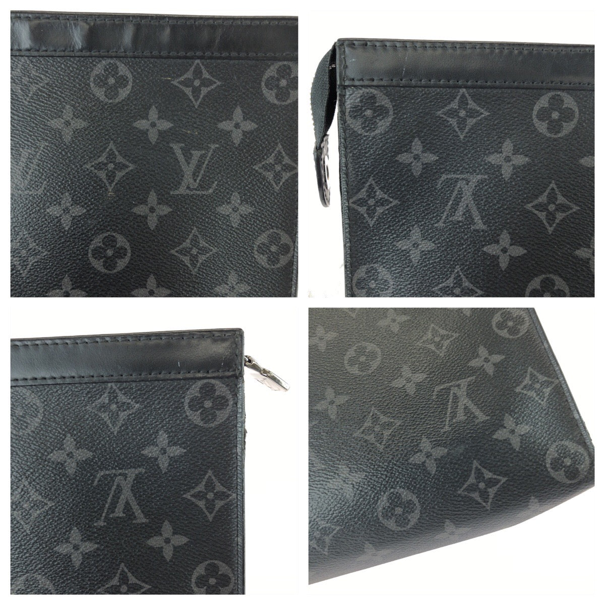 26087
LOUIS VUITTON ルイヴィトン モノグラム エクリプス ポシェット ヴォワヤージュ MM ブラック 黒 レザー M61692 クラッチバッグ セカンドバッグ メンズ AB42