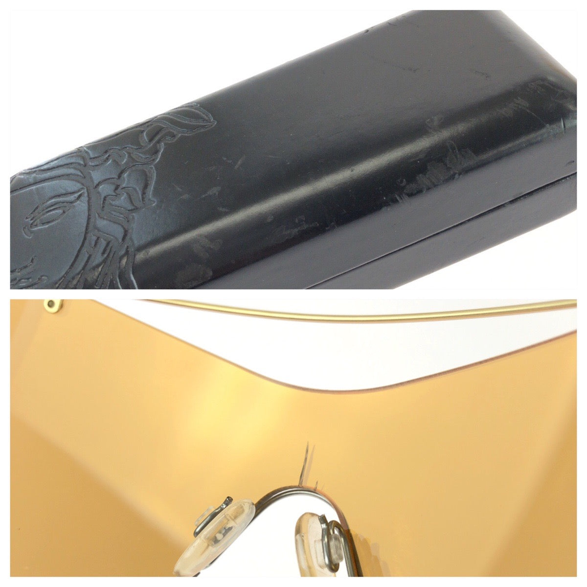 26090
VERSACE ヴェルサーチ シールド オレンジ ゴールド金具 メタル / プラスチック Versace S83P 13M 251 サングラス 男女兼用 バタフライ レディース AB9