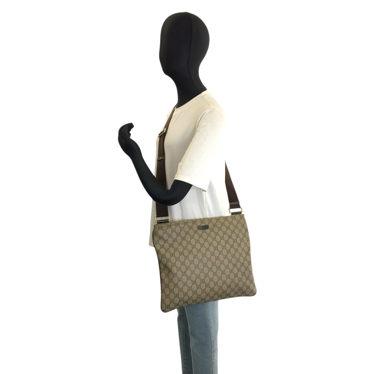 26094
GUCCI グッチ ベージュ ブラウン GGスプリームキャンバス 201446 ショルダーバッグ メッセンジャーバッグ レディース ABP37