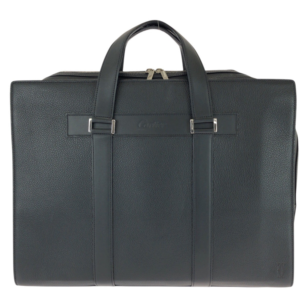 26096
CARTIER カルティエ マストライン ブラック 黒 シルバー金具 レザー ビジネスバッグ ブリーフケース メンズ SA110