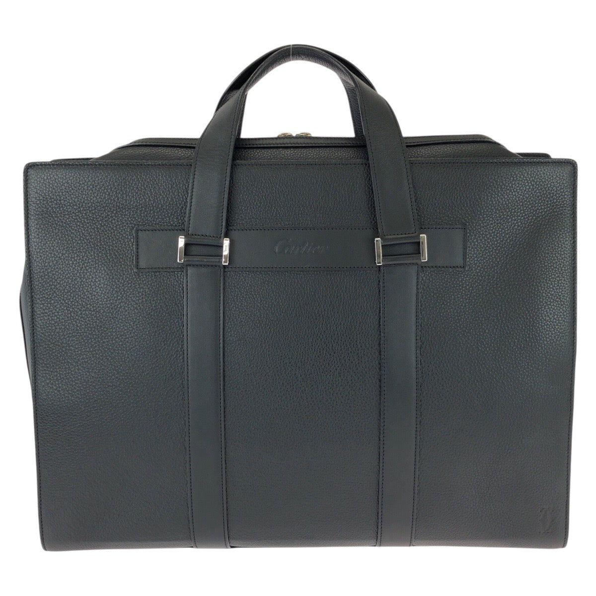26096
CARTIER カルティエ マストライン ブラック 黒 シルバー金具 レザー ビジネスバッグ ブリーフケース メンズ SA110