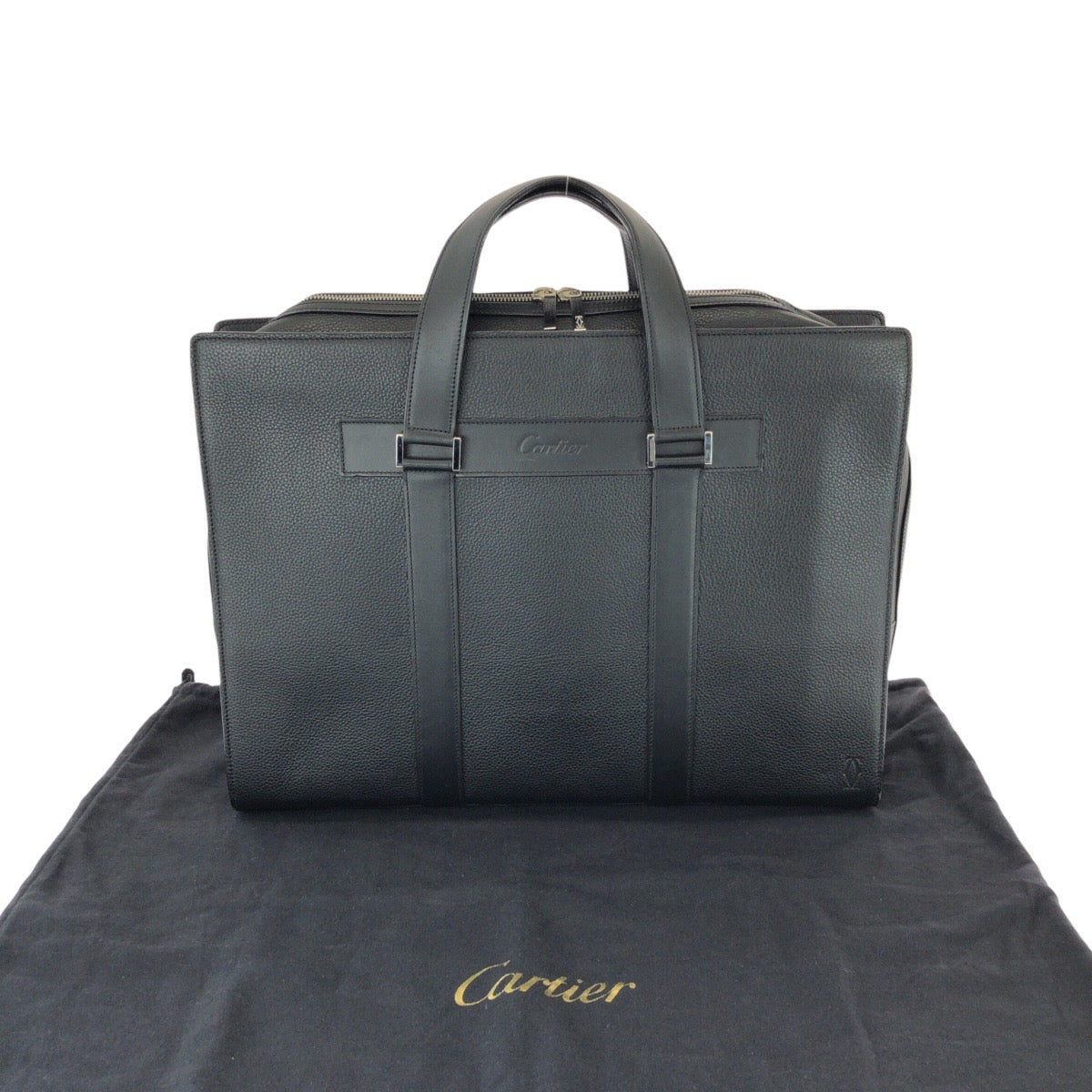 26096
CARTIER カルティエ マストライン ブラック 黒 シルバー金具 レザー ビジネスバッグ ブリーフケース メンズ SA110