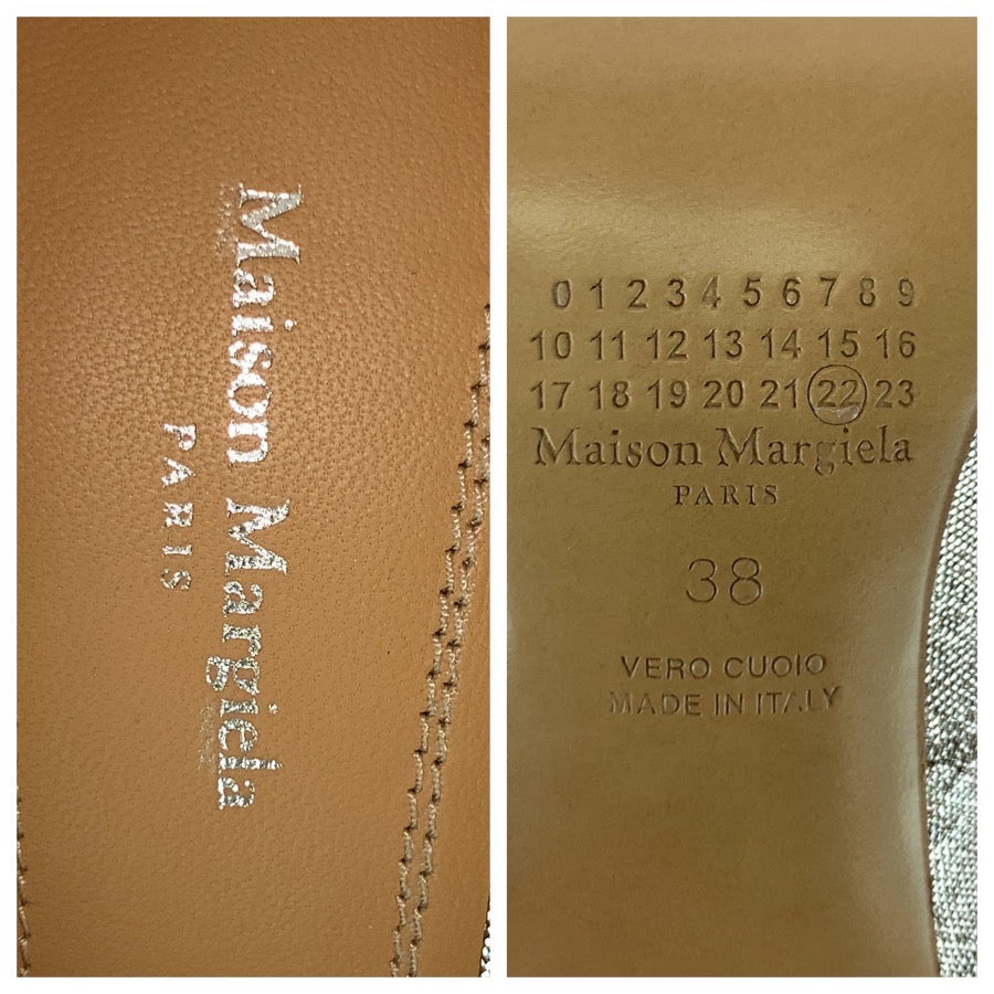 26106
Maison Margiela メゾン マルジェラ サイズ38 シルバー ブラウン ファブリック / レザー パンプス ヒール 靴 レディース N